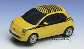 Fiat 500 retro yellow black windows